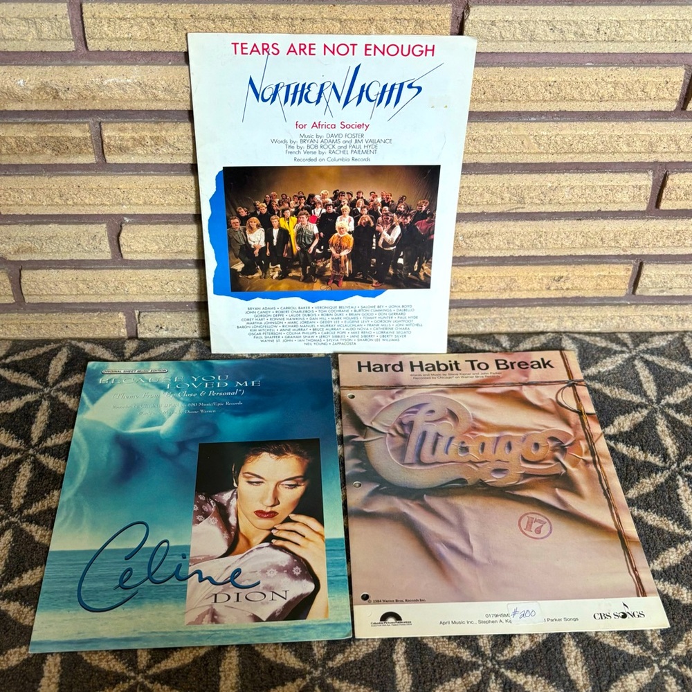 80's/90's Piano Sheet Music - Celine Dion - Northern Lights - Chicago - Vocals